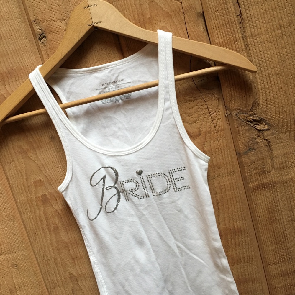 Victoria's Secret White Ribbed Tank Top Bride Size Small